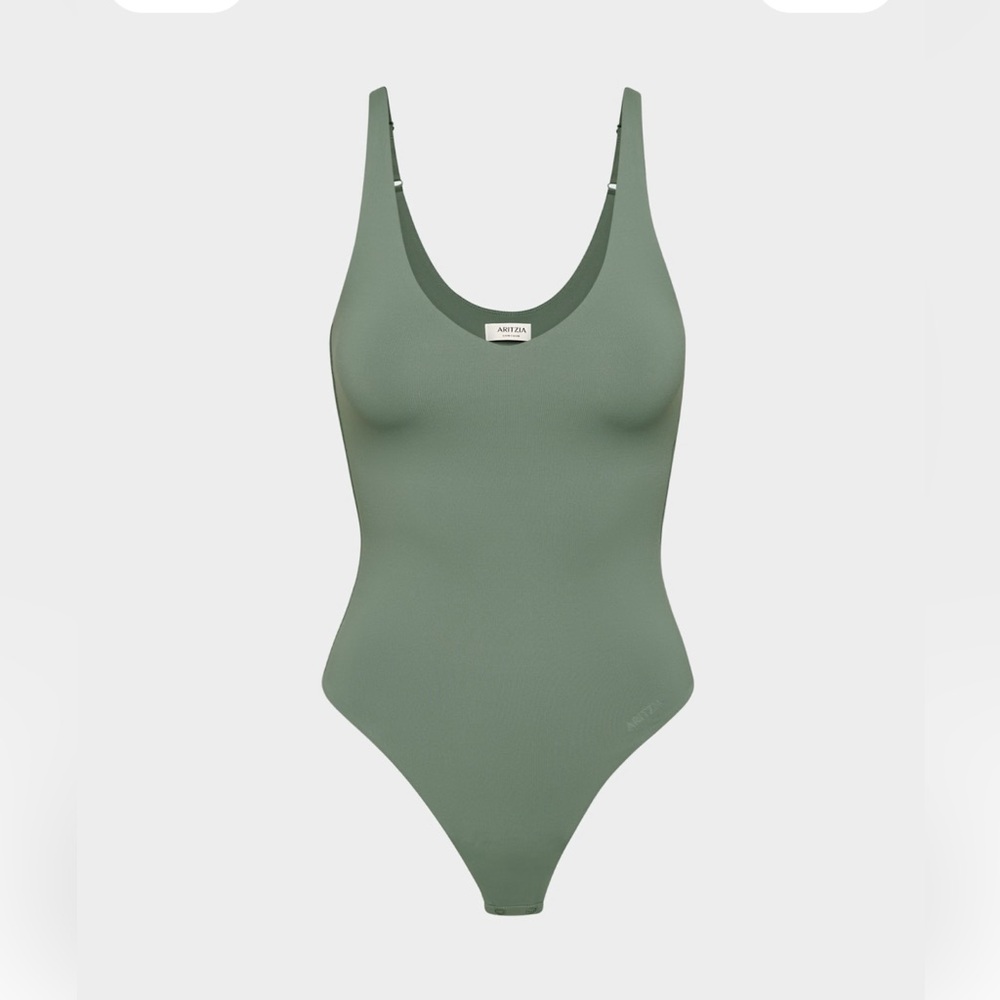 Aritzia V-Neck Bodysuit in Olive